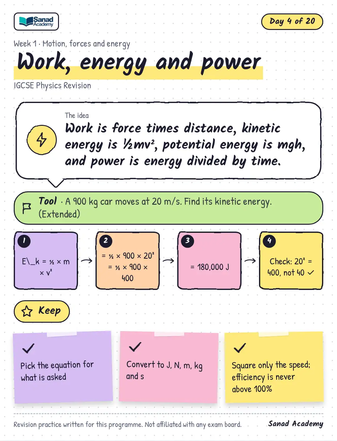 IGCSE Physics Revision · Work, energy and power