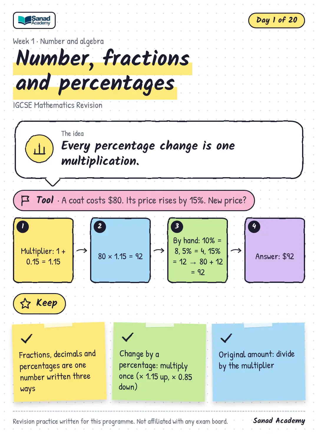 IGCSE Mathematics Revision · Number, fractions and percentages