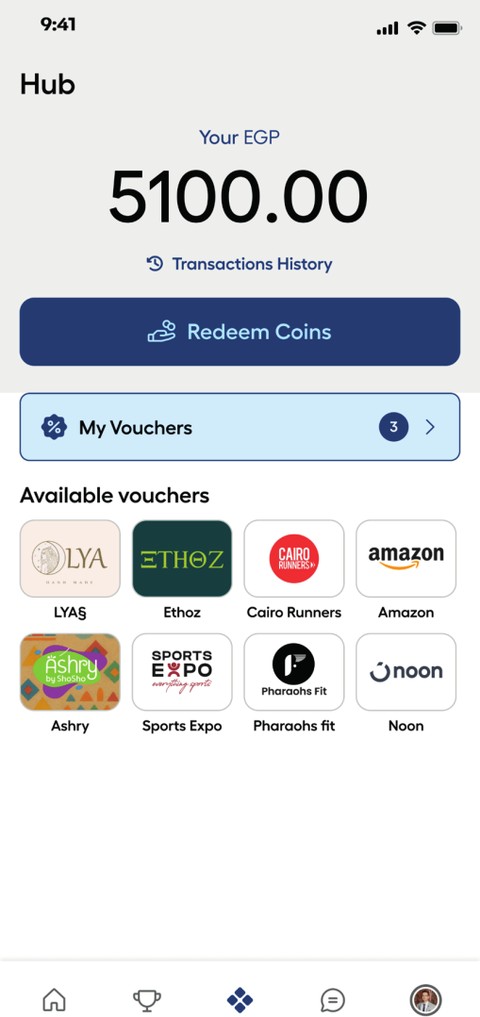 Rewards hub with vouchers